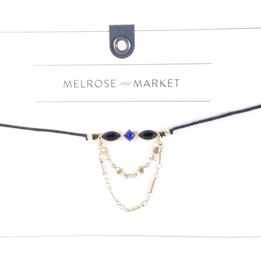 Nordstrom Melrose and Market Gemstone Drape Choker Necklace NWT 45